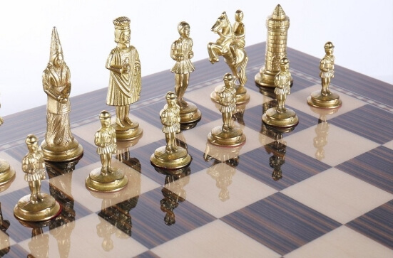 chess storage board metal pieces